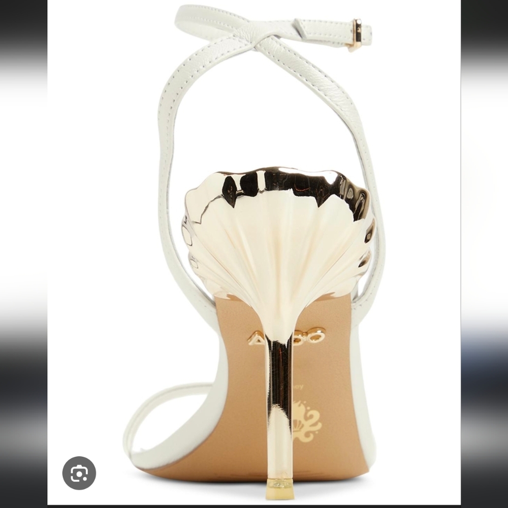 Aldo x Disney Limited Edition Ariel Pearl White & Gold Shell Heel New!  8M